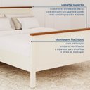 Ver imagem 7 de Conjunto Cama Casal, Guarda-Roupa 4 Portas Ananda CabeCasa MadeiraOriginals Bege/Off White/Mel
