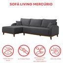 Ver imagem 7 de Sofá 3 Lugares com Chaise Lado Esquerdo 250cm em Veludo Mercúrio Cinza Grafite