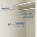 Ver imagem 6 de Conjunto Cama Casal, Guarda-Roupa 4 Portas 2 Mesas de Cabeceira Ananda CabeCasa MadeiraOriginals Bege/Off White/Mel