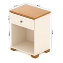 Ver imagem 5 de Conjunto Cama Casal, Guarda-Roupa 4 Portas 2 Mesas de Cabeceira Ananda CabeCasa MadeiraOriginals Bege/Off White/Mel