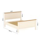 Ver imagem 3 de Conjunto Cama Casal, Guarda-Roupa 4 Portas 2 Mesas de Cabeceira Ananda CabeCasa MadeiraOriginals Bege/Off White/Mel