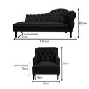 Ver imagem 2 de Kit Divã Cancun 185 Cm Braço Esquerdo + 2 Poltronas Genesis Preto