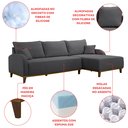 Ver mais imagens de Sofá 3 Lugares com Chaise Lado Direito 250cm em Veludo Mercúrio