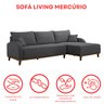 Sofá 3 Lugares com Chaise Lado Direito 250cm em Veludo Mercúrio   - 7