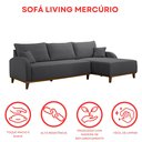 Ver imagem 7 de Sofá 3 Lugares com Chaise Lado Direito 250cm em Veludo Mercúrio Cinza Grafite
