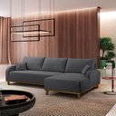 Ver imagem 1 de Sofá 3 Lugares com Chaise Lado Direito 250cm em Veludo Mercúrio