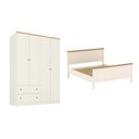 Ver imagem 2 de Conjunto Cama Queen Guarda-Roupa 4 Portas Ananda CabeCasa MadeiraOriginals Bege/Off White/Mel