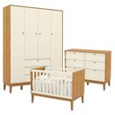 Ver imagem 1 de Quarto de Bebe Unique 4 Portas com Cômoda 6 Gavetas Freijó Off White Eco Wood - Matic