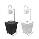 Ver imagem 1 de Kit 2 Lixeiras com Suporte de Papel Higiênico - Stolf