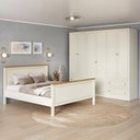 Ver imagem 1 de Conjunto Cama Queen Guarda-Roupa 6 Portas Ananda CabeCasa MadeiraOriginals Bege/Off White/Mel
