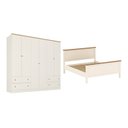 Ver imagem 2 de Conjunto Cama Queen Guarda-Roupa 6 Portas Ananda CabeCasa MadeiraOriginals Bege/Off White/Mel