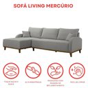 Ver imagem 7 de Sofá 4 Lugares com Chaise Lado Esquerdo 300cm em Linho Mercúrio Cinza