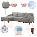 Ver imagem 6 de Sofá 4 Lugares com Chaise Lado Esquerdo 300cm em Linho Mercúrio Cinza