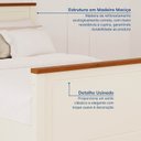 Ver imagem 5 de Conjunto Dormitório Cama Solteiro 1 Guarda-Roupa 4 Portas Ananda CabeCasa MadeiraOriginals Bege/Off White/Mel