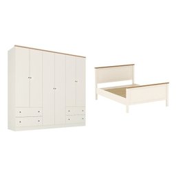 Conjunto Cama Casal Guarda-roupa 6 Portas Ananda CabeCasa MadeiraMadeira - 2