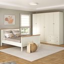 Ver imagem 1 de Conjunto Cama Casal Guarda-Roupa 6 Portas Ananda CabeCasa MadeiraOriginals Bege/Off White/Mel
