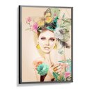 Ver imagem 1 de Quadro Decorativo Abstrato Mulher com Flores na Cabeça-24x34Cm