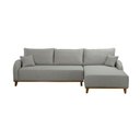Ver imagem 4 de Sofá 4 Lugares com Chaise Lado Direito 300cm em Linho Mercúrio Cinza