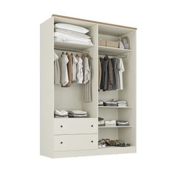 Conjunto Cama Solteiro, Guarda-roupa 4 Portas e 1 Mesa de Cabeceira Ananda Cabecasa Madeiramadeira - 15