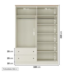 Conjunto Cama Solteiro, Guarda-roupa 4 Portas e 1 Mesa de Cabeceira Ananda Cabecasa Madeiramadeira - 5