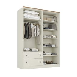Conjunto Cama Solteiro, Guarda-roupa 4 Portas e 1 Mesa de Cabeceira Ananda Cabecasa Madeiramadeira - 14
