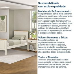 Conjunto Cama Solteiro, Guarda-roupa 4 Portas e 1 Mesa de Cabeceira Ananda Cabecasa Madeiramadeira - 16