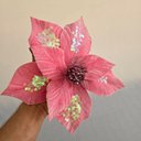 Ver imagem 7 de Flor Artificial de Natal Veludo Rosa 30cm