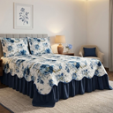Ver imagem 1 de Kit Cobre Leito Casal King Belize Matelassê Azul 3 Pçs 400 Fios