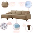Ver imagem 6 de Sofá 4 Lugares com Chaise Lado Esquerdo 300cm em Linho Mercúrio Bege
