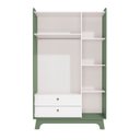 Ver imagem 4 de Guarda Roupa Infantil 3 Portas 2 Gavetas Encanto 200cm Verde Oliva/Branco