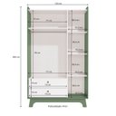 Ver mais imagens de Guarda Roupa Infantil 3 Portas 2 Gavetas Encanto 200cm Verde Oliva/Branco