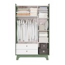 Ver imagem 7 de Guarda Roupa Infantil 3 Portas 2 Gavetas Encanto 200cm Verde Oliva/Branco