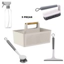 Ver imagem 1 de Kit Limpeza para Lavanderia Multiuso Bege 5 Peças