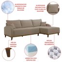 Ver imagem 7 de Sofá 4 Lugares com Chaise Lado Direito 300cm em Veludo Mercúrio Marrom