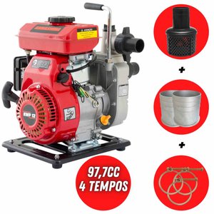 Motobomba Kawashima KWP12 À Gasolina 2,4HP 97cc 4T Para Irrigação e Transferência de Água