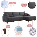 Ver imagem 6 de Sofá 4 Lugares com Chaise Lado Direito 300cm em Veludo Mercúrio Cinza Grafite