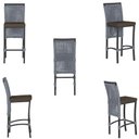 Ver imagem 5 de Mesa Bistrô e 4 Banquetas Roma Preta Corda Náutica Estofado 9 Trama Original