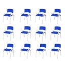 Ver imagem 1 de Kit 12 Cadeiras Infantil Iso, Escola, Base Branca- Azul
