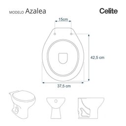 Assento Sanitário Laqueado Soft Close Azalea Amarelo Terra para Vaso Celite - 3 Assento Sanitário Laqueado Soft Close Azalea Amarelo Terra para Vaso Celite - 3