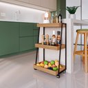 Ver mais imagens de Carrinho Organizador Multiuso 03 Prateleiras P1032 Mel Pp Milani Store Mel