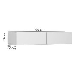 Aparador com Gaveta Buffet Pequeno 90cm Suspenso de Parede:off White - 3