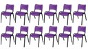 Ver imagem 2 de Cadeira Iso Base Preto Escola, Escritório Violeta Kit 12 Un