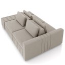 Ver imagem 7 de Sofá Ilha e Puff Sala Living 285cm Siesta M22 Veludo Bege - Mpozenato