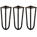 Ver imagem 1 de Kit 03 Pés de Ferro Aço Hairpin Legs 15 Cm Preto A01 Sofá Móveis Mesa - Inoviza