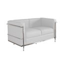 Ver imagem 1 de Sofa Le Corbusier de 2 Lugares Inox e Couro Natural Branco