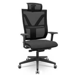 Cadeira Darix X+ Slider Braços 3d Pu Plaxmetal Nacional Revestida - Poliéster Preto - 1