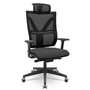 Cadeira Darix X+ Slider Braços 3d Pu Plaxmetal Nacional Revestida - Poliéster Preto