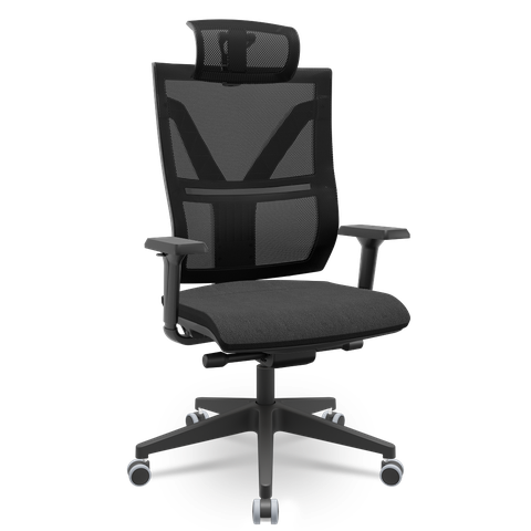 Cadeira Darix X+ Slider Braços 3d Pu Plaxmetal Nacional Revestida - Poliéster Preto
