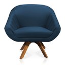 Ver imagem 6 de Kit 01 Namoradeira 02 Lugares e 02 Poltronas Giratória Giovana Suede Base Madeira MM30 - D’Rossi - A
