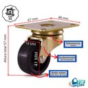 Ver imagem 2 de 4 Rodizio Giratório para Freezer Zamac 41mm Roda Nylon 500kg
